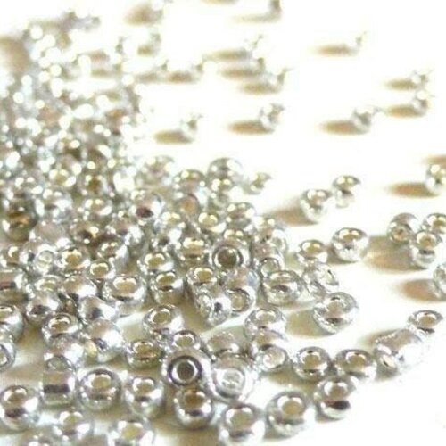 Petite perle de rocaille argent, fourniture créative, perles rocaille, perlage,20g,2.5mm,g2457