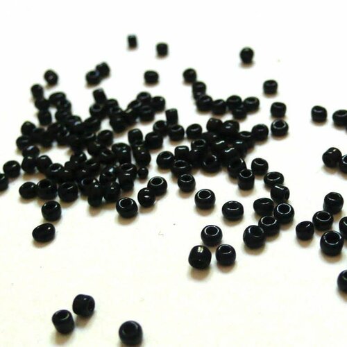 Petite perles de rocaille noires,perles rocaille, perles noires,perlage, création bijoux,10 grammes,2.5mm-g1754