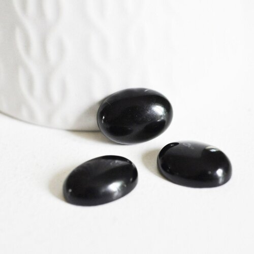 Cabochon obsidienne noire ovale dôme, cabochon ovale obsidienne naturelle, cabochon pierre naturelle , création bijoux,18x13mm,l'unite,g2066