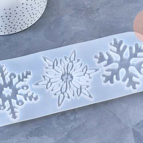 Moules en silicone 3 flocons de neige, outil pour résine et loisirs créatifs,230mm, l'unité g4973