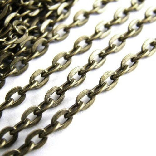 Chaine forçat bronze, fourniture créative,chaine bijou,chaine bronze,apprets bronze,création bijoux, chaine en gros,1.5 mm, 5 mètres-g737