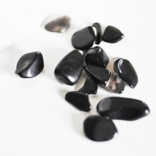 Sable obsidienne, fournitures créatives, chips mineral, obsidienne naturelle, pierre semi-precieuse, création bijoux, sachet 20 grammes-g402
