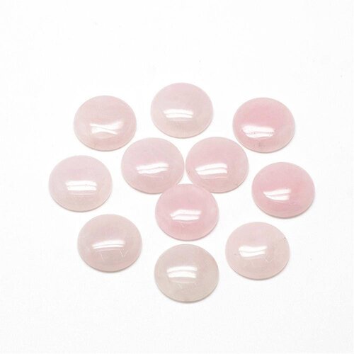 Cabochon quartz rose, pierre naturelle, cabochon rond,creation bijou, bijou pierre, quartz rose naturel, pierre rose, 10mm g319