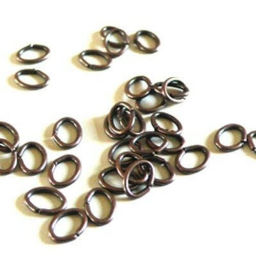 Anneaux ovales cuivrés, fournitures créatives, anneaux ouverts, fournitures cuivre,création bijoux, lot de 100, 5mm-g1919
