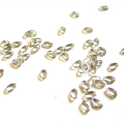 Anneaux ovales platine, fournitures créatives, anneaux ouverts, fournitures argentées,création bijoux, lot de 1 gramme, 4.5mm-g1023