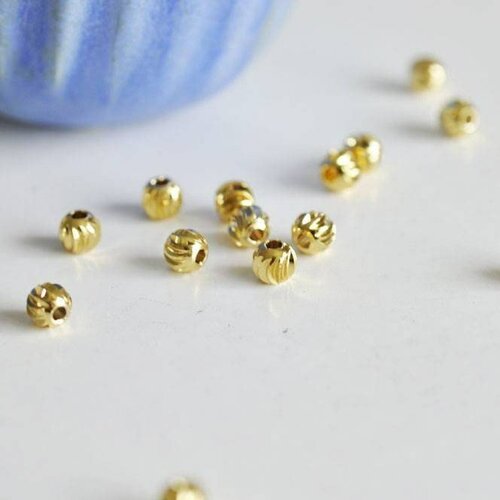 Perles intercalaires laiton doré 18k, perles dorées,perle plaqué or,perle intercalaire,création bijoux, lot de 10,6mm-g1199