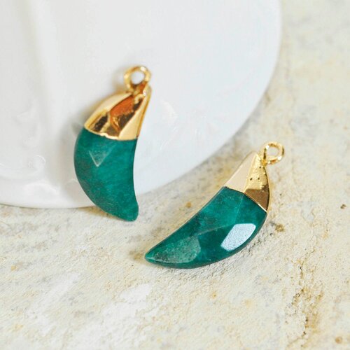Pendentif corne jade turquoise,jade vert, fournitures créatives,pendentif bijoux, pendentif pierre, jade naturelle, pendentif jade,26mm-g743
