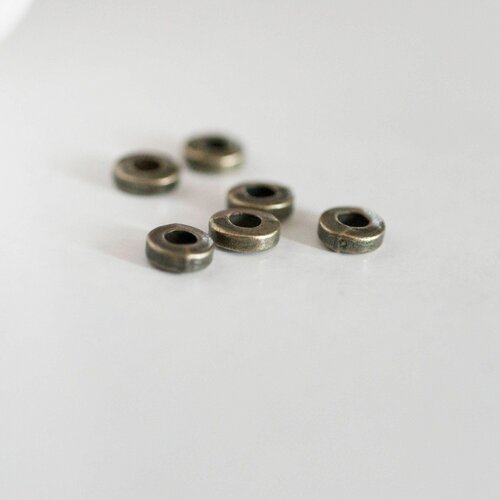 Rondelles tube bronze, fournitures créatives, perles bronze, apprêt bronze, création bijoux, perles intercallaires,lot de 50, 6mm-g534