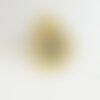 Pendentif œil cristal zircon or octogone,pendentif doré porte-bonheur en laiton doré pour la création bijoux,17mm,l'unité,g3162