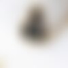 Perle coeur zamac doré émail noir, création bijou mauvais oeil protecteur,33mm,l'unité g4116