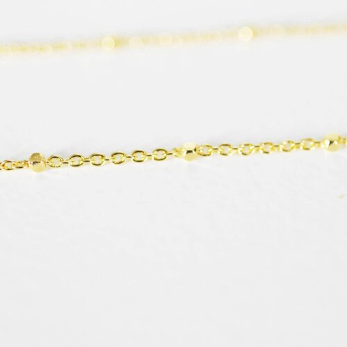 Chaine fine dorée satellite 16k,chaine plaquée or 2.5 microns, chaine collier chaine complète,chaine dorée,1.2 mm,45cm- g634