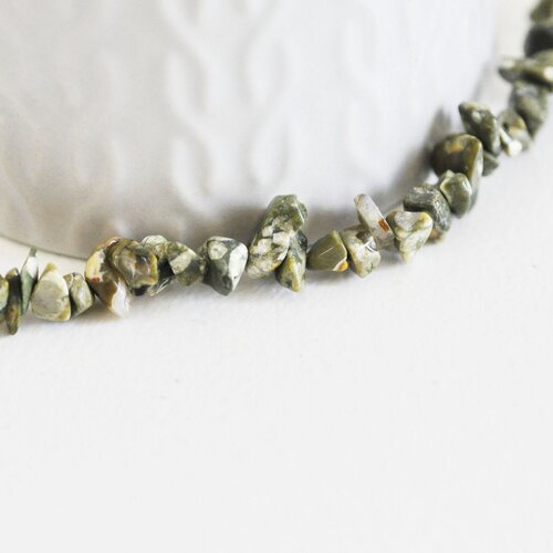 Perles chips turquoise vert marbré,bijou pierre naturelle, perles turquoise naturelle,  pierre naturelle, fil 90 cm,5-8mm g5370