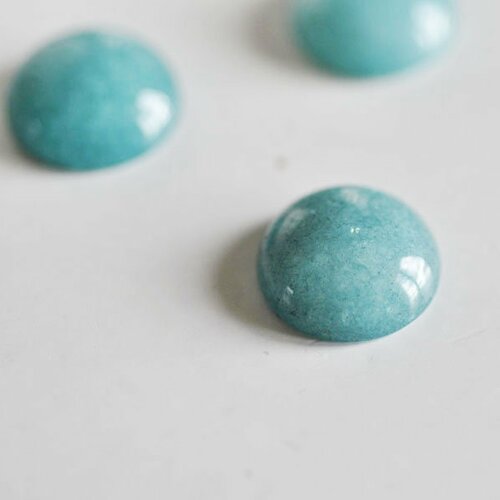 Cabochon jade vert aqua, pierre naturelle,cabochon rond,creation bijou,pierre verte,cabochon jade,jade naturel,jade vert,16mm, l'unité,g698