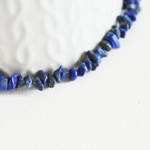 Perle lapis lazuli chips pour la création bijou en pierre naturelle, perles pierre en lapis lazuli naturel,2-6mm,le fil de 78cm g5188