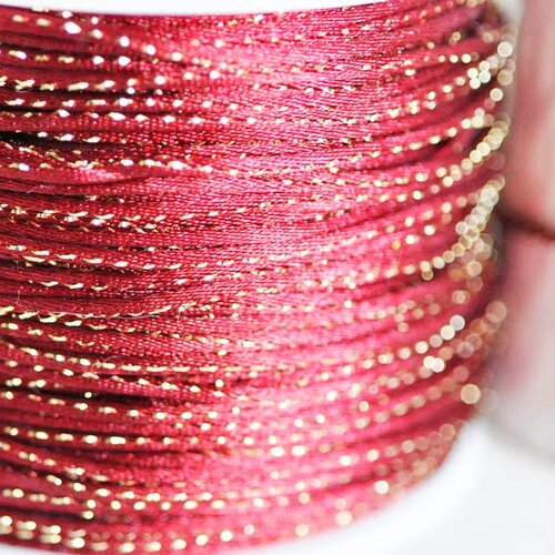 Cordon rouge or, fabrication bijoux, création bijoux,ruban mariage,fourniture créative, scrapbooking, largeur 1.8mm, longueur 1 mètre-g2164
