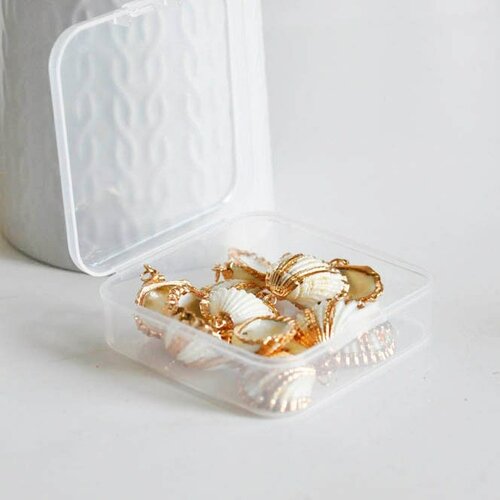 Mini boîte de rangement pour perles 7 compartiments, 15 x 3 x 2 cm,  Plastique transparent 