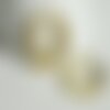 Créoles festonnée acier doré, bijoux doré, création bijoux, oreille percée,sans nickel, la paire, boucles acier, 33mm g351