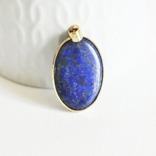 Pendentif ovale lapis lazulis,pendentif pour bijoux, pendentif pierre, pierre naturelle, pendentif bleu,lapis lazulis naturel,35mm,g3370