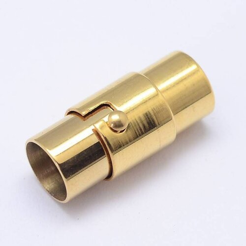 Fermoir aimanté acier doré,petit fermoir qualité,fermoir magnétique doré,acier doré,fabrication bijoux, l'unité,17.5mm-g2307