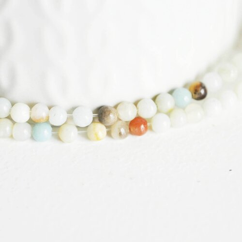 Perle amazonite ronde, perles amazonite, fabrication bijoux, amazonite naturelle,nuggets amazonite,fil de 39,5 cm,4mm-g1538