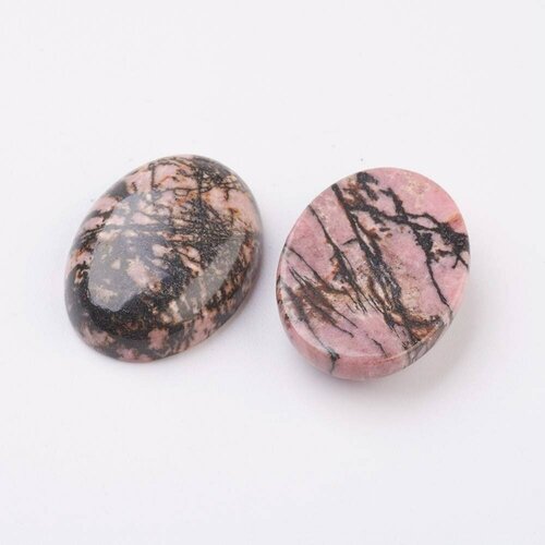 Cabochon rhodonite ovale, fournitures créatives, cabochon ovale, rhodonite naturelle, cabochon pierre,pierre naturelle,20x15mm-g2237
