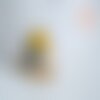 Broche pins verre tableau moderne émail bleu jaune doré émail 24.5mm,broche dorée,décoration veste,l'unité g6717