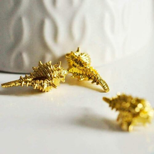 Pendentif coquillage doré 18k , fourniture créative, pendentif doré,coquillage or,création bijoux,pendentif coquillage, 20mm g3726