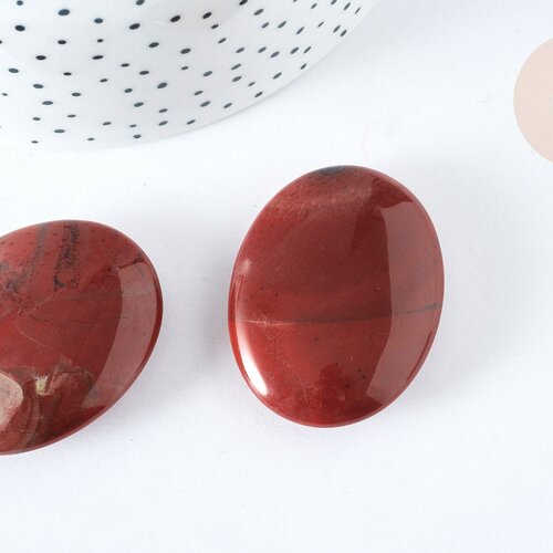 Pierre roulée jaspe rouge naturel poli ovale 44-45mm,pierre naturelle lithothérapie, l'unité g7580