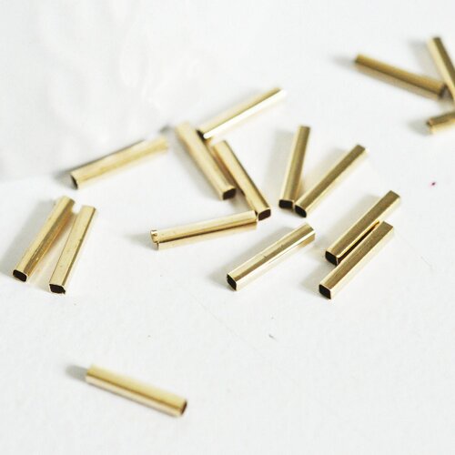 Tube carré laiton doré, fournitures créatives,tube doré, création bijoux, apprêts dorés,lot de 50, 12mm,g3391