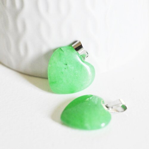 Pendentif coeur jade vert platine, pendentif bijoux, pendentif pierre, jade naturel,cœur jade, pendentif jade,22mm,g3117