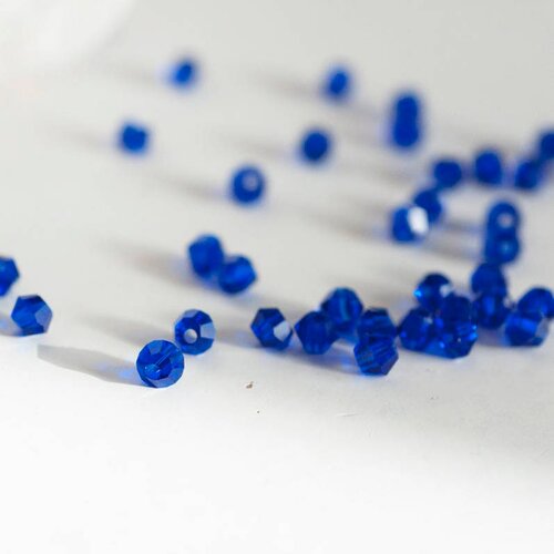Perles cristal facette bleu roi, cristal autrichien, perles bicone, perles cristal toupies, perles bleues,lot 20,4mm,g2356