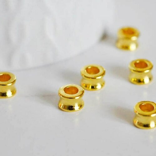 Perles tube dorés fournitures créatives, perles dorées, création bijoux, argent tibétain,perles intercallaires,lot de 10, 8mm-g30