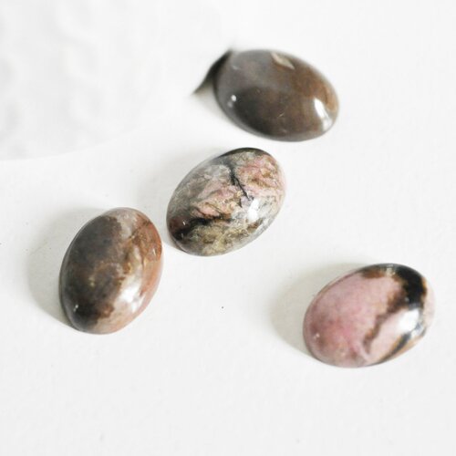 Cabochon rhodonite ovale, fournitures créatives, cabochon ovale, rhodonite naturelle, cabochon pierre,pierre naturelle,13x18mm-g2063