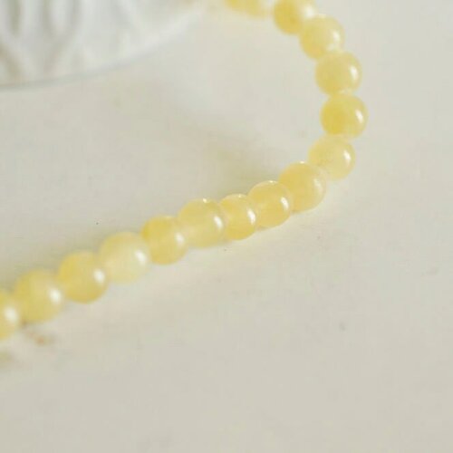 Perles jade jaune clair, fourniture créative, perles rondes, jade jaune,perle pierre,jade naturel, le fil de 30,pierre naturelle, 6mm-g2085