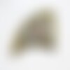 Pendentif corne en laiton et pierres, pierre naturelle, pendentif doré, pendentif pierre, pendentif tibétain, 61mm,g3086