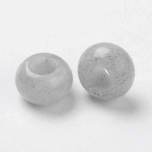 Pendentif donut labradorite naturelle 14mm pour création de bijou en pierre, pendentif pierre cercle,lot de 2, g5927