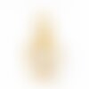 Breloque coeur laiton doré 18k cristal,sans nickel,croix bijoux,création bijoux,pendentif amour, pendentif zircon,7.5mm g5276