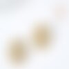 Perle ronde vierge marie laiton doré 15,5mm, pendentif laiton religion madonne, l'unité g7500