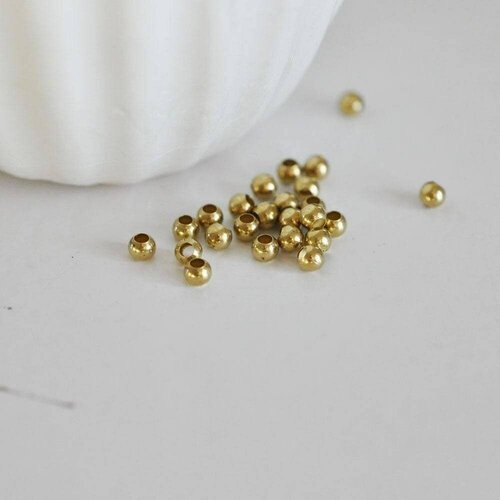 Perles intercallaires laiton brut, fournitures créatives, perles dorées, création bijoux, laiton brut,lot de 100, 4mm- g1603