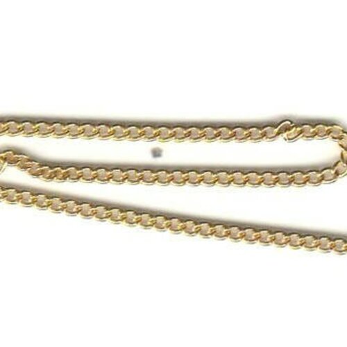 Chaine plate dorée,fourniture créative, chaine bijou, création bijoux, grossiste chaine, création bijoux, chaîne dorée,2 mm, 5 metres-g662