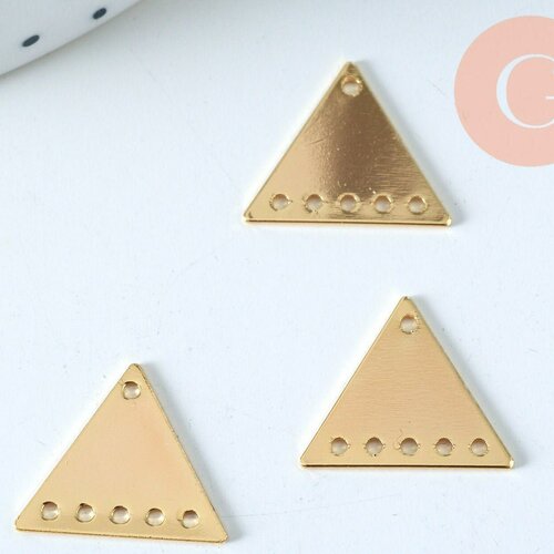 Pendentif laiton doré chandelier triangle 18k 15.5mm, un pendentif doré pour bijoux géométriques,l'unité g6260