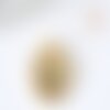 Pendentif rond laiton doré oeil protecteur zircons blanc et vert 18mm, création bijoux chance, l'unité g7373