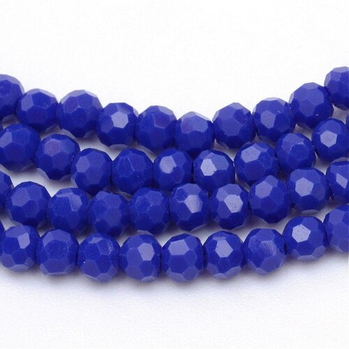 Perles toupies cristal bleu roi 4-5mm, perles bijoux, perle cristal verre facette,fil de 34 cm g6216