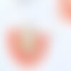 Pendentif large pompon fil rose corail support doré,pendentif en fil sur support doré, 85-92mm, lot de 2 g6838