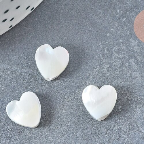 Perles coeur nacre blanche 10mm, création de bijoux en matière naturelle, le fil de 40cm g6831