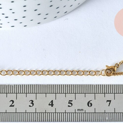 Bracelet ajustable maille plate fantaisie or acier 14k 16cm, création bijoux sans nickel, bracelet doré acier inoxydable, l'unité g5970