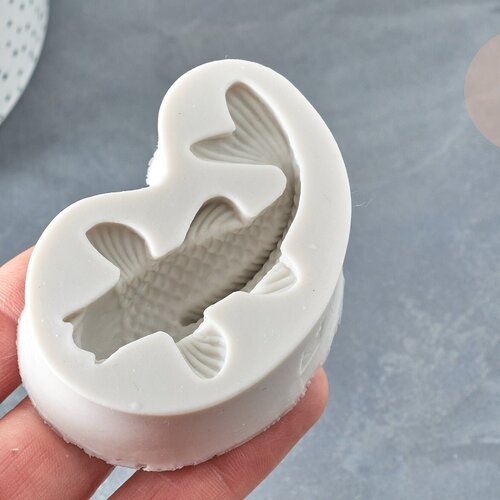 Fish mold koi carp, manufacture resin pastry soap candle, mold silicone jewelry with inclusion resin, 73mm, unit g4972