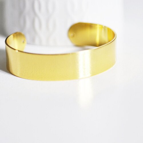 Bracelet manchette réglable laiton doré 18k,grosse manchette bracelet en laiton doré fabrication bijoux, bracelet doré, l'unité,20mm,g3188