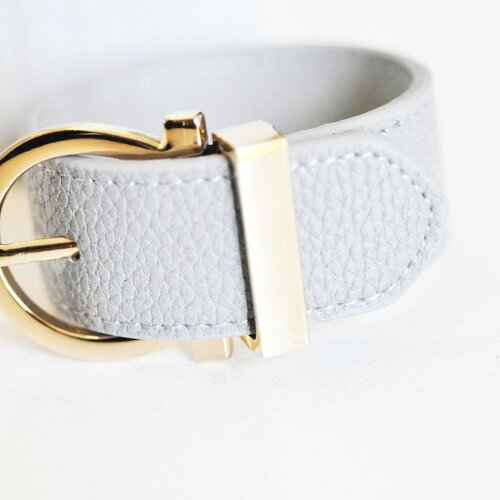 Bracelet cuir gris réglable boucle dorée,cuir naturel, bracelet pour femme, bracelet en cuir, bracelet doré, 25.5mm,g2492