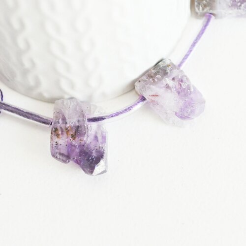 Perle améthyste brute violette,pendentif pierre, création bijoux pierre naturelle, 18-25mm,l'unité,g3256